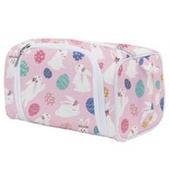 Cute Bunnies Easter Eggs Seamless Pattern Toiletries Pouch