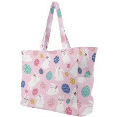 Cute Bunnies Easter Eggs Seamless Pattern Simple Shoulder Bag