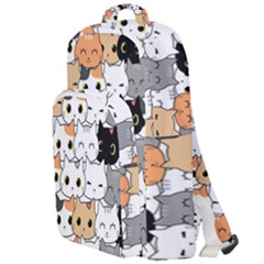 Cute Cat Kitten Cartoon Doodle Seamless Pattern Double Compartment Backpack