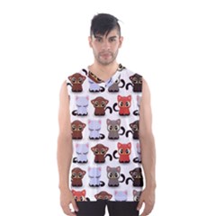 Seamless Pattern With Cute Little Kittens Various Color Men s Basketball Tank Top by Simbadda