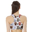 Seamless Pattern With Cute Little Kittens Various Color Sports Bra with Border View2