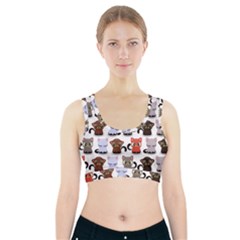 Seamless Pattern With Cute Little Kittens Various Color Sports Bra With Pocket by Simbadda