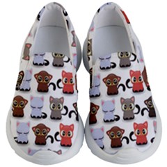 Seamless Pattern With Cute Little Kittens Various Color Kids Lightweight Slip Ons by Simbadda