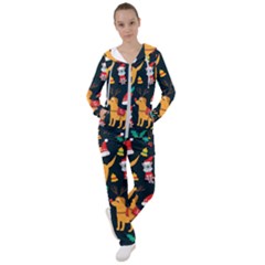 Funny Christmas Pattern Background Women s Tracksuit by Simbadda