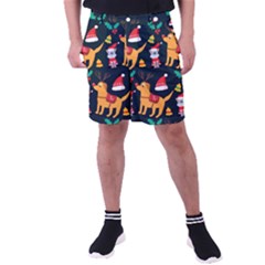 Funny Christmas Pattern Background Men s Pocket Shorts by Simbadda