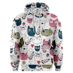 Pattern With Cute Cat Heads Men s Overhead Hoodie by Simbadda