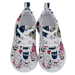 Pattern With Cute Cat Heads Running Shoes