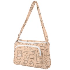 Cat Background Front Pocket Crossbody Bag by Simbadda