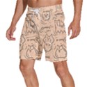 Cat Background Men s Beach Shorts View2