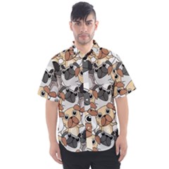 Many Dogs Pattern Men s Short Sleeve Shirt