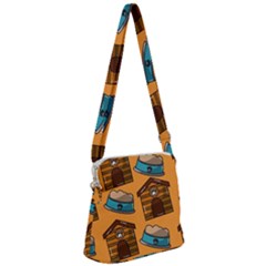 Pet House Bowl Food Seamless Pattern Zipper Messenger Bag by Simbadda