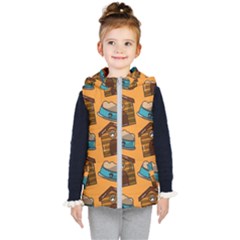 Pet House Bowl Food Seamless Pattern Kids  Hooded Puffer Vest by Simbadda