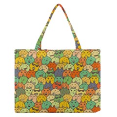 Seamless Pattern With Doodle Bunny Zipper Medium Tote Bag by Simbadda