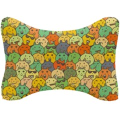 Seamless Pattern With Doodle Bunny Seat Head Rest Cushion by Simbadda