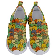 Seamless Pattern With Doodle Bunny Kids  Velcro No Lace Shoes by Simbadda