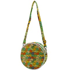 Seamless Pattern With Doodle Bunny Crossbody Circle Bag