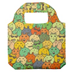 Seamless Pattern With Doodle Bunny Premium Foldable Grocery Recycle Bag