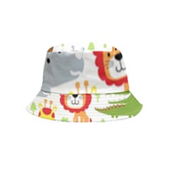 Seamless Pattern Vector With Animals Cartoon Bucket Hat (kids) by Simbadda