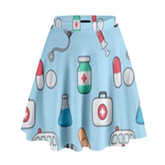 Medical Seamless Pattern High Waist Skirt by Simbadda