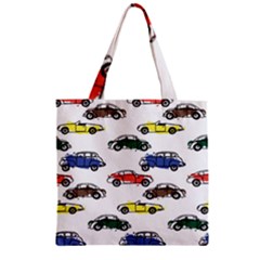 Cars Pattern Zipper Grocery Tote Bag by Simbadda