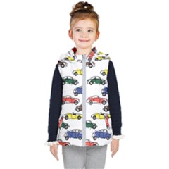 Cars Pattern Kids  Hooded Puffer Vest