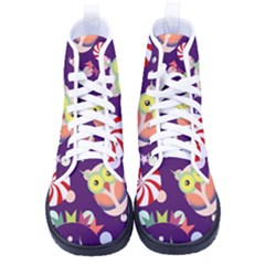 Owl Pattern Background Women s High-top Canvas Sneakers by Simbadda