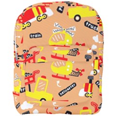 Seamless Pattern Cartoon With Transportation Vehicles Full Print Backpack