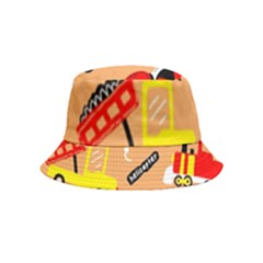 Seamless Pattern Cartoon With Transportation Vehicles Inside Out Bucket Hat (kids) by Simbadda