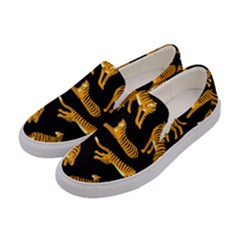 Seamless Exotic Pattern With Tigers Women s Canvas Slip Ons
