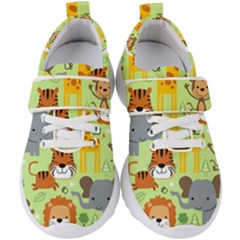 Seamless Pattern Vector With Animals Wildlife Cartoon Kids  Velcro Strap Shoes by Simbadda