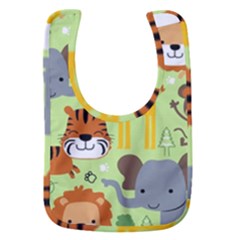 Seamless Pattern Vector With Animals Wildlife Cartoon Baby Bib by Simbadda