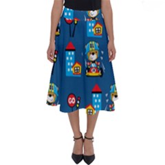 Racing-car-printing-set-cartoon-vector-pattern Perfect Length Midi Skirt by Simbadda