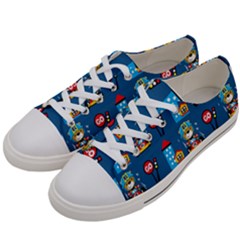 Racing-car-printing-set-cartoon-vector-pattern Women s Low Top Canvas Sneakers by Simbadda