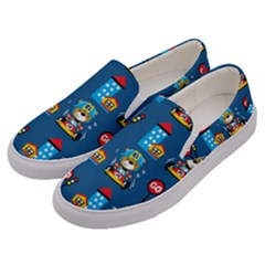 Racing-car-printing-set-cartoon-vector-pattern Men s Canvas Slip Ons by Simbadda