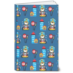 Racing-car-printing-set-cartoon-vector-pattern 8  X 10  Softcover Notebook