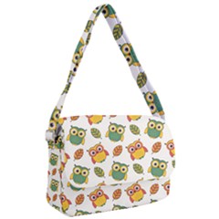 Background-with-owls-leaves-pattern Courier Bag by Simbadda