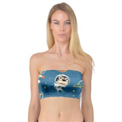 Seamless-pattern-funny-astronaut-outer-space-transportation Bandeau Top by Simbadda