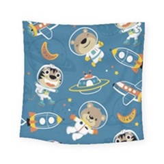 Seamless-pattern-funny-astronaut-outer-space-transportation Square Tapestry (small) by Simbadda