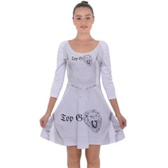 (2)dx Hoodie  Quarter Sleeve Skater Dress by Alldesigners