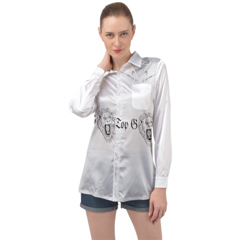 (2)dx Hoodie  Long Sleeve Satin Shirt by Alldesigners