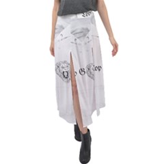 (2)dx Hoodie Velour Split Maxi Skirt by Alldesigners