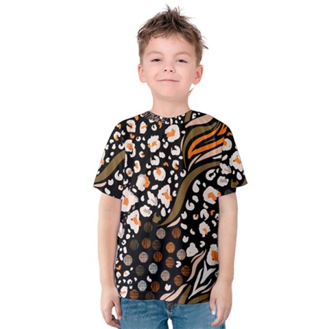 Trendy Mix Animal Skin Prints Kids  Cotton Tee by Simbadda