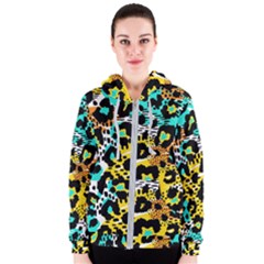 Seamless Leopard Wild Pattern Animal Print Women s Zipper Hoodie by Simbadda