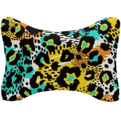 Seamless Leopard Wild Pattern Animal Print Seat Head Rest Cushion by Simbadda