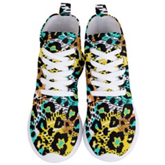 Seamless Leopard Wild Pattern Animal Print Women s Lightweight High Top Sneakers by Simbadda
