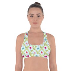 Birds Pattern Background Cross Back Sports Bra