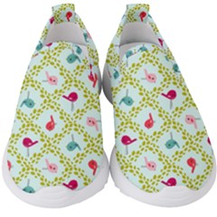 Birds Pattern Background Kids  Slip On Sneakers by Simbadda