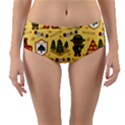 Seamless Pattern Funny Ranger Cartoon Reversible Mid-Waist Bikini Bottoms View1