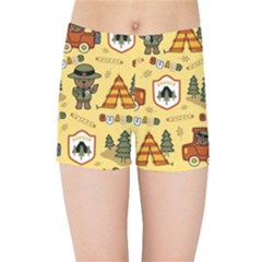 Seamless Pattern Funny Ranger Cartoon Kids  Sports Shorts by Simbadda