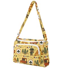 Seamless Pattern Funny Ranger Cartoon Front Pocket Crossbody Bag by Simbadda